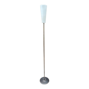 1980s Italian Postmodern Floor Lamp With Opaline Glass Shade — Minimalist Modern Torchère