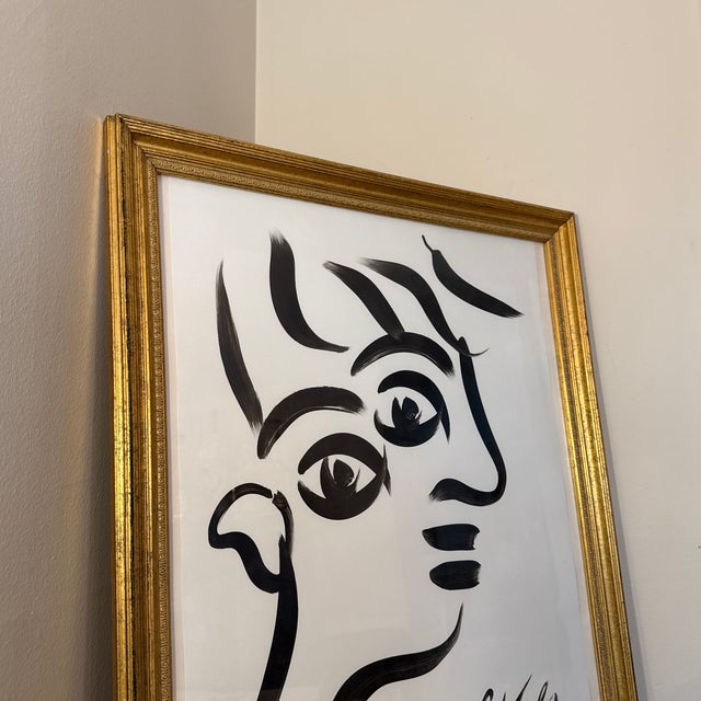 Peter Keil Peter Keil Original Black & White Abstract Portrait Painting For Sale - Image 4 of 9