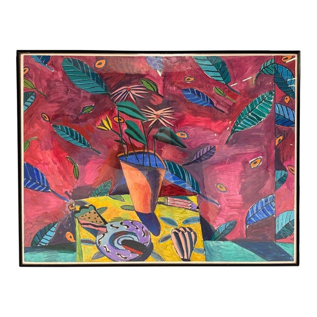 Gary Komarin, Contemporary, Oil on Paper, Large Abstract Painting, Usa, 1987 For Sale