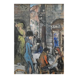 Bruno Paoli "Walls in Florence" Original Italian Modern Florence Cityscape, 20th Century Florence Italy Fine Art Painting, Oil on Canvas, 25x20.5" For Sale