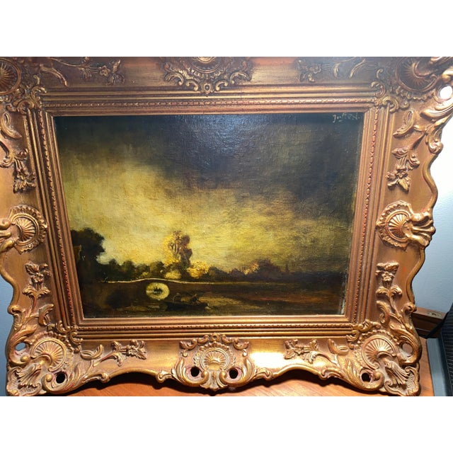 Antique Boat Watermen Oil Painting 19th Century For Sale - Image 6 of 8