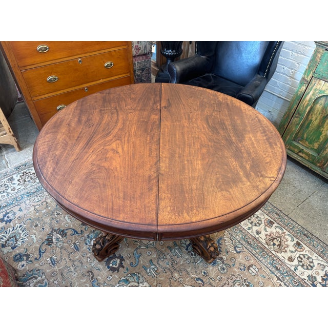 Late 19th Century Late 19th Century Belgian Oval Walnut Pedestal Table For Sale - Image 5 of 9