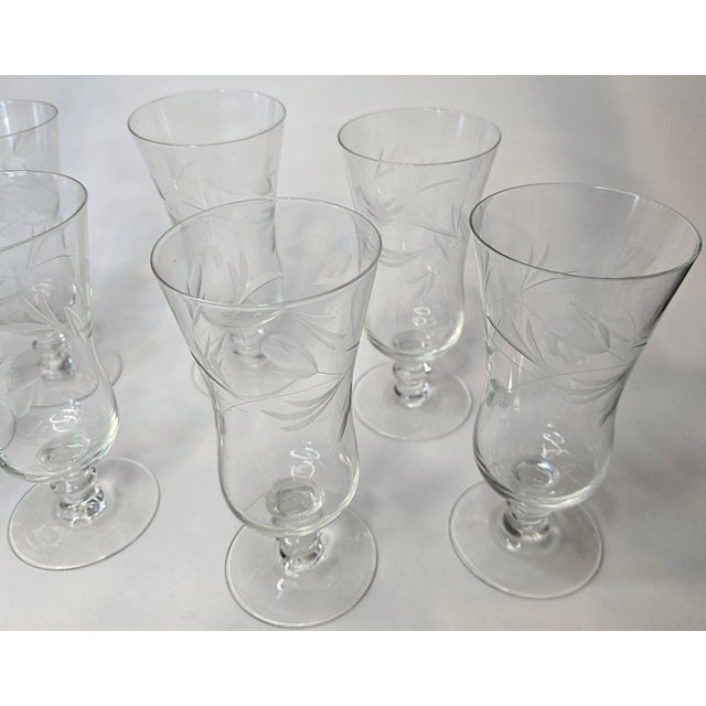 Mid 20th Century Handcut Vintage Romanian Parfait Glasses- Set of Eight For Sale - Image 5 of 14