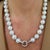 White 14k White Gold Graduated White Sea Pearl Strand Bead Chain Necklace For Sale - Image 8 of 8
