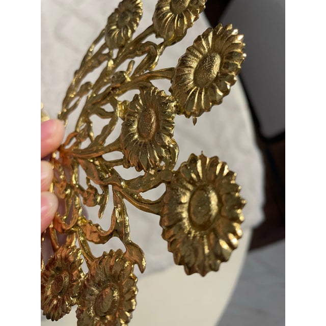 Vintage Dionne Gold Floral Metal Wall Art Set For Sale In Providence - Image 6 of 7