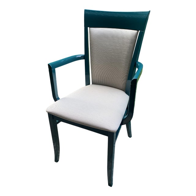 Art Deco Armchair in Green Laque by Thonet for Gebrüder Thonet Vienna Gmbh, 1980s For Sale