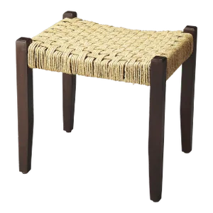 Garner Woven Jute Stool, Multi-Color