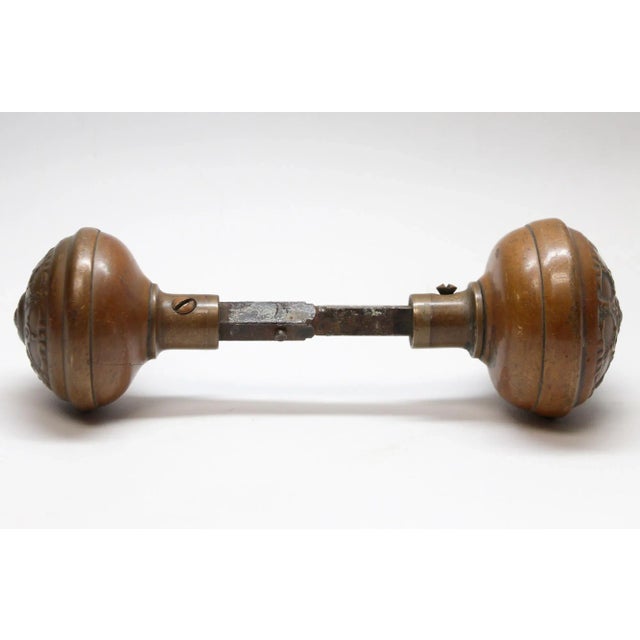 Victorian Antique Brass Clifton Five Fold Reading Entry Door Knobs For Sale - Image 3 of 4