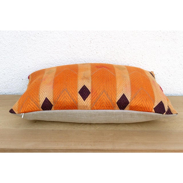 Tribal Amritsar Radiant, Heirloom Bagh Phulkari Pillow For Sale - Image 3 of 6