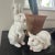 Vintage Italian White Terracotta Bunnny Rabbits- A Pair