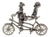 Vintage Italian Handmade Silver Clown on Tandem Bicycle Figurine, 1970s For Sale