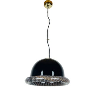 Vintage Italian Murano Black Pendant Lamp, 1960s For Sale