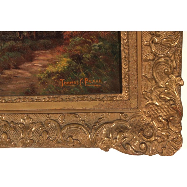 Hudson River Valley Landscape Painting by Thomas C. Blake (Born 1890) For Sale - Image 9 of 11