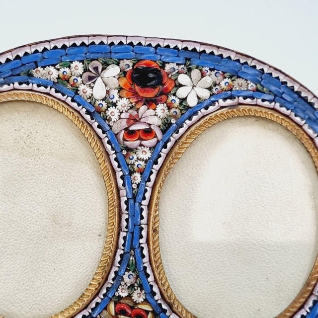 Antique Italian Millefiori Micromosaic Double Picture Frame, 19th Century For Sale - Image 3 of 13