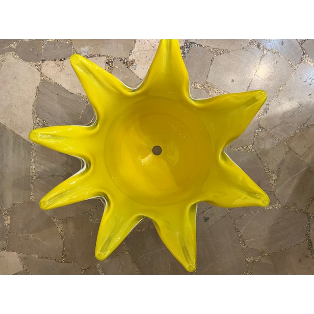 Yellow Murano Glass Flower Suspension from Leucos, 1960s For Sale - Image 3 of 8