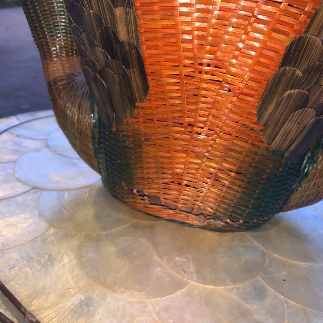 1980s Earth-Tone Double Headed Geese Basket With Handle For Sale In Columbia, SC - Image 6 of 13
