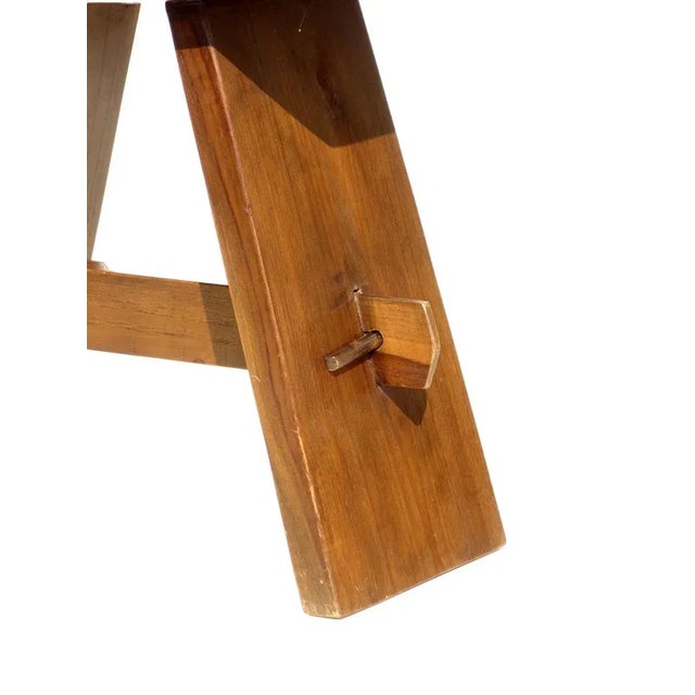Japanese Wooden Stool For Sale - Image 3 of 5