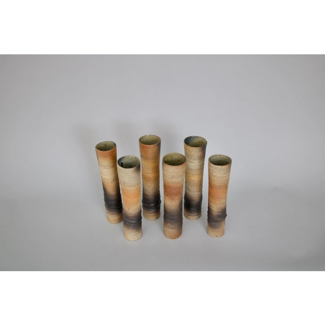 Atelier Pelagres Stoneware Wood Fire Ceramic Vases France, Circa 1950 - Set of 6 For Sale - Image 10 of 13