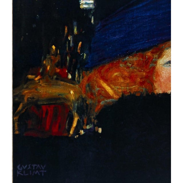 Femme Au Chapeau Poster after Gustav Klimt For Sale - Image 4 of 6