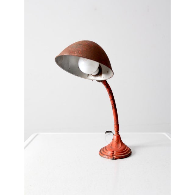 Antique Art Deco Gooseneck Desk Lamp For Sale - Image 10 of 11
