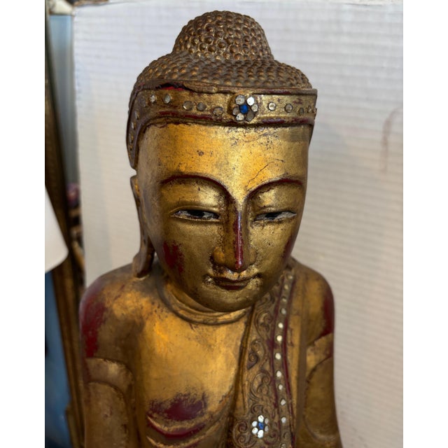 1950s Carved Wood Thai Figure of a Deity For Sale - Image 9 of 11