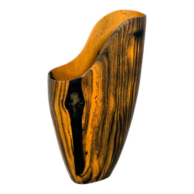 Hand Made Wooden Vase With Insert For Sale