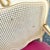 Vintage French Provincial Pink Velvet and Cain Back Chairs - A Pair For Sale - Image 9 of 11
