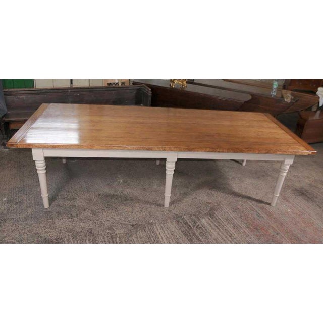 Oak Refectory Dining Table with Painted Base For Sale - Image 10 of 10