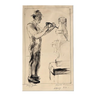 Frances Liberman "Roy Zoelin the Sculpture" Drawing For Sale