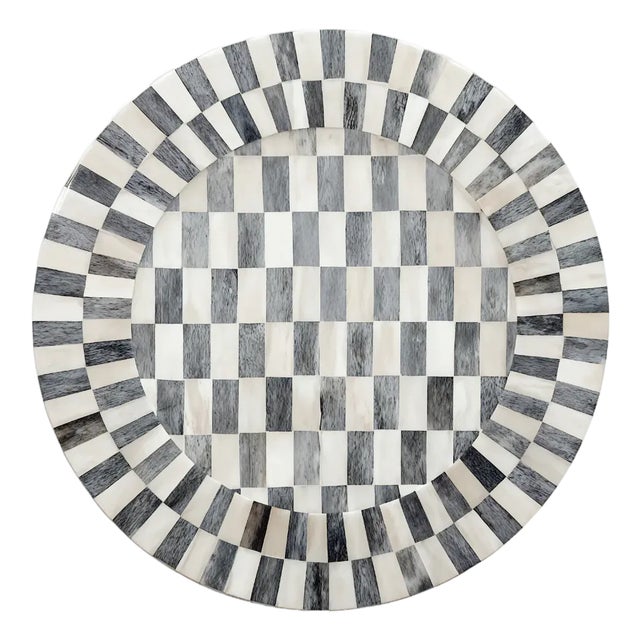 Bone Inlay Charger - Charcoal For Sale