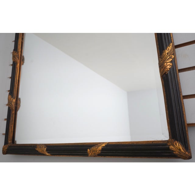 Labarge Regency Style Black & Gold Wall Mirror For Sale In Philadelphia - Image 6 of 10