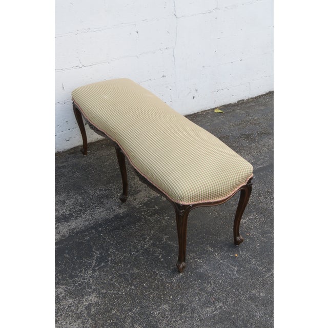 French Long Upholstered Bed End Bench Stool 6296 For Sale - Image 11 of 14