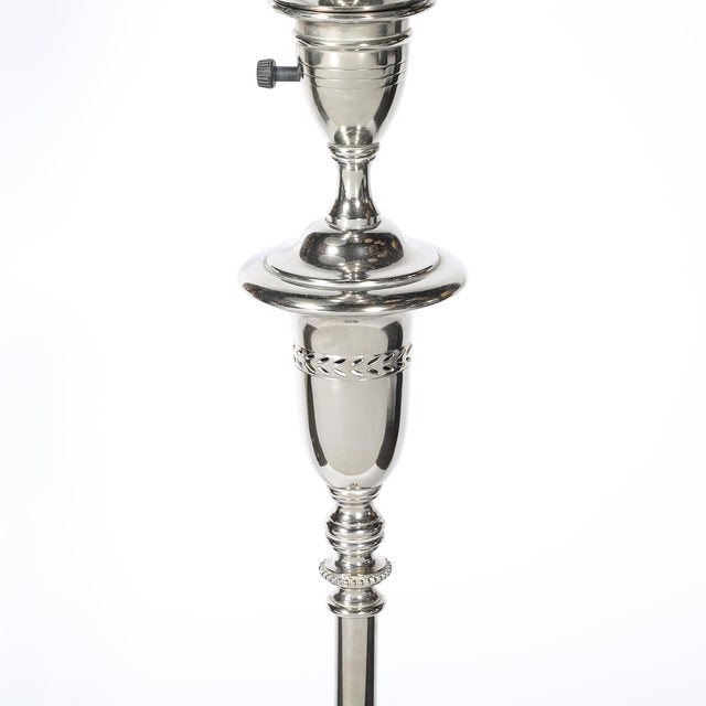 1940s Classical Hollywood Regency Silvered Bronze Torchiere For Sale - Image 5 of 18