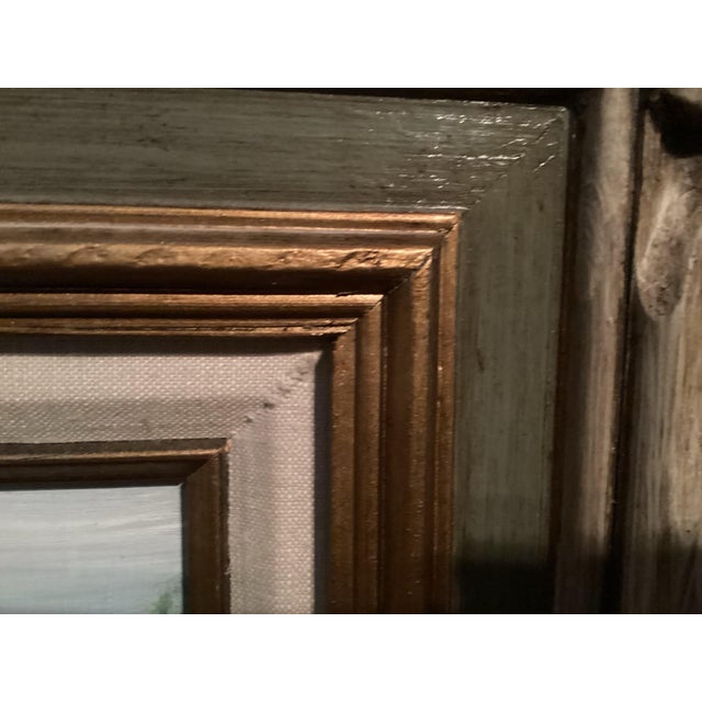 Original Oil Desert in Bloom. Signed by Alice Etchart. Western Style Frame, 19.5” W X 1.75” D X 22.5”h. Multiple Colors in Frame With Linen Lining. For Sale - Image 12 of 12