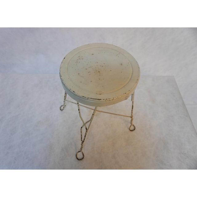 Antique Metal Twisted Ice Cream Parlor Stool For Sale - Image 4 of 11