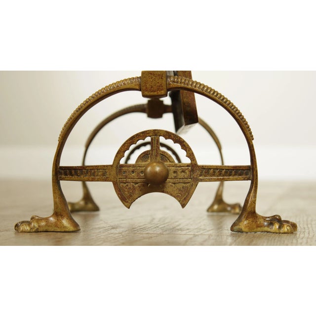 Metal Aesthetic Movement Antique 1880's Victorian Brass Cheval Beveled Vanity Mirrors - a Pair For Sale - Image 7 of 13