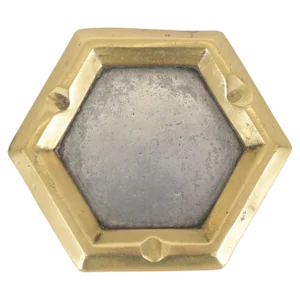 Hexagonal Ashtray in Cast Brass and Aluminum by David Marshall, 1970s