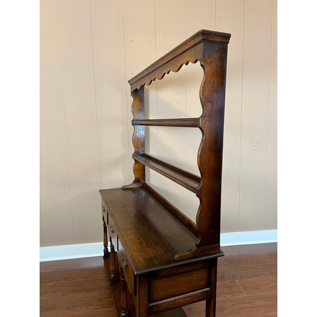 Antique English Dresser Sideboard Plate Rack Potboard Jacobean Tiger Oak C1900 For Sale - Image 9 of 18