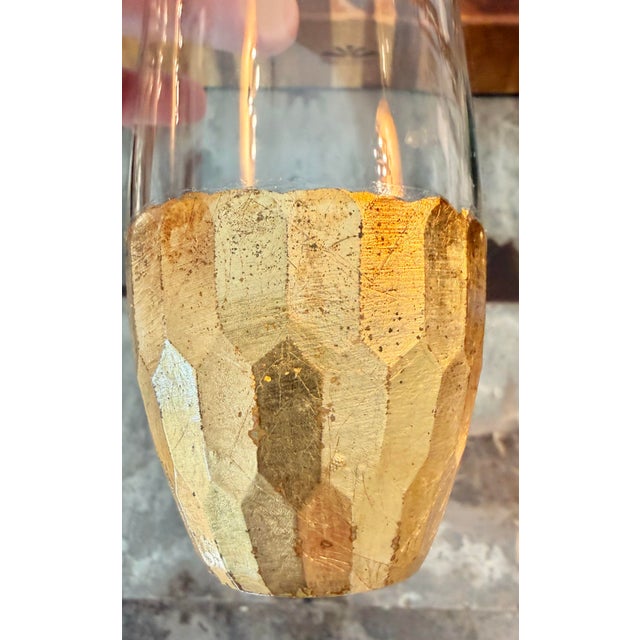 Contemporary Late 20th Century Gilded Gold Leaf Drinking Glasses/Bud Vases - Set of 8 For Sale - Image 3 of 9