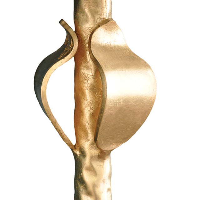 Matthew Izzo Home Linda Flush Iron Wall Sconce in Gold With Shade For Sale In New York - Image 6 of 7