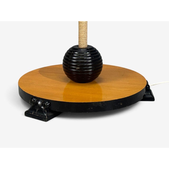 Swedish Modern, Organic Floor Lamp, Cord, Wood, Sweden, 1930s For Sale - Image 10 of 11