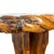 A vintage solid knotty pine pedestal table featuring a distinctive rope-molded edge with a durable resin-coated finish,...