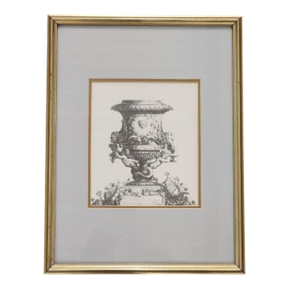 Vintage French Rococo Style 18th Century French Vase Etching by Jacques François Joseph Saly For Sale