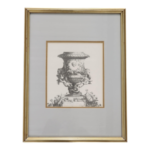 Vintage French Rococo Style 18th Century French Vase Etching by Jacques François Joseph Saly