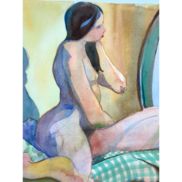 Original watercolor painting of a female nude by Seattle artist and architect, Jon Hall. Second unfinished painting on...