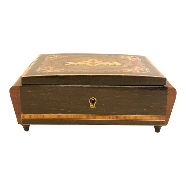 Arabesque Italian Hand Crafted Inlaid Wood Jewelry Box “God Father Theme Song" For Sale