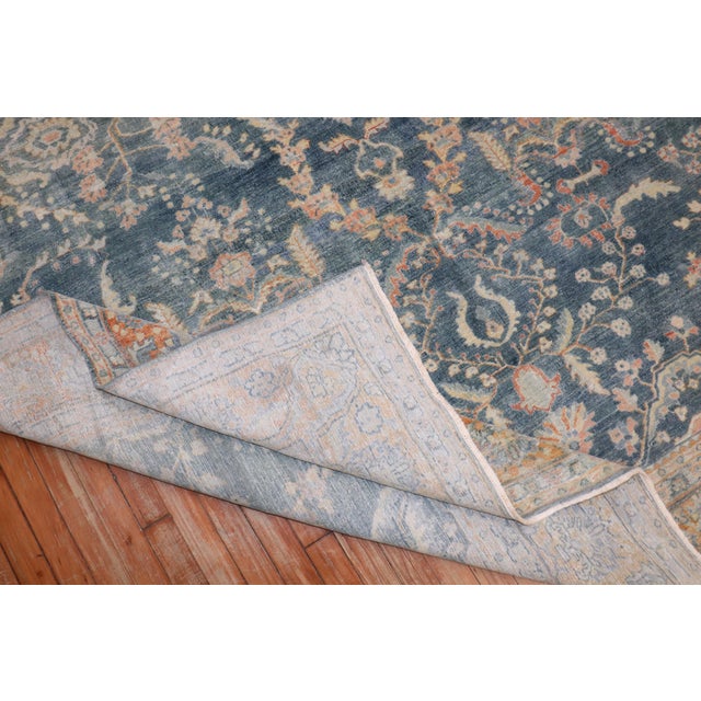 Early 20th Century Zabihi Collection Blue Persian Sarouk Rug - 7'5" x 10' For Sale - Image 10 of 12