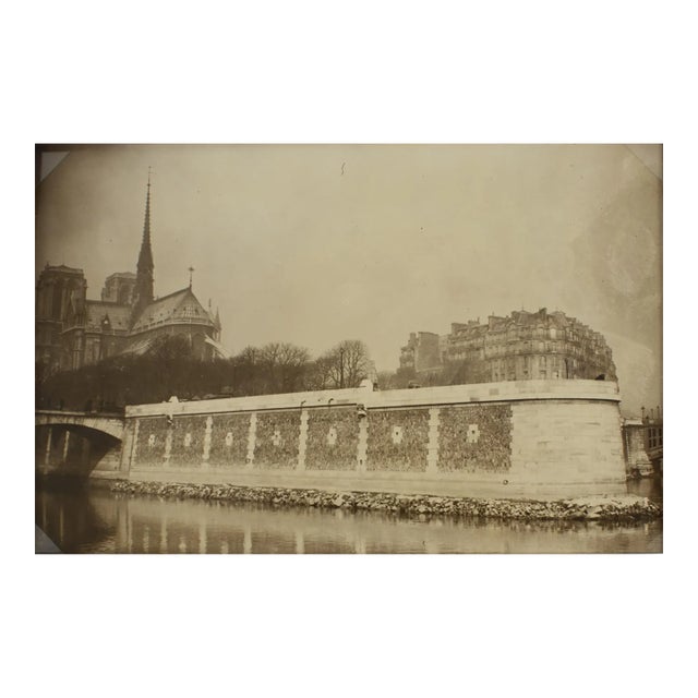 Notre Dame Cathedral and Ile De La Cité in Paris, Silver Gelatin Black and White Photography, 1929 For Sale