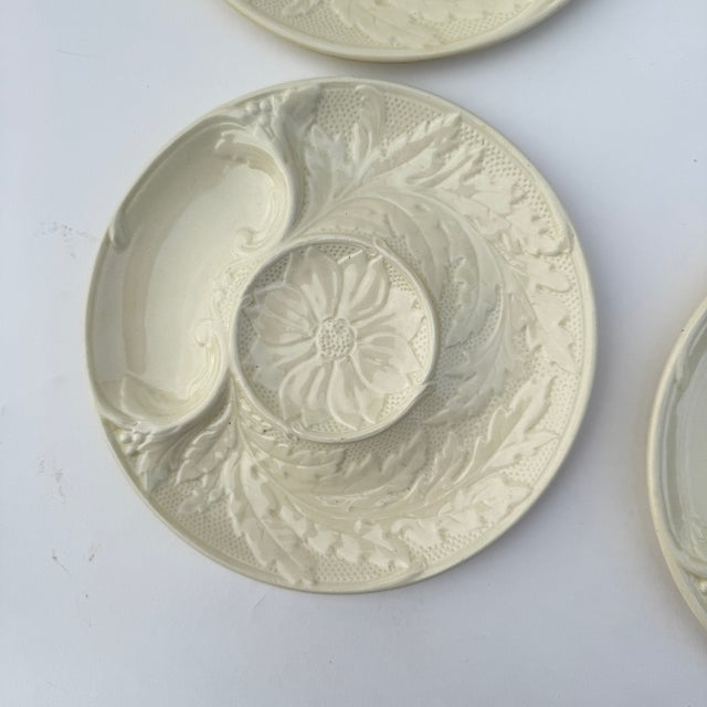 Vanilla 20th Century Gien Majolica Earthenware Artichoke Plates- Set of 4 For Sale - Image 8 of 13