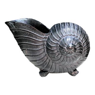 Cast Iron Nautilus Shell Planter For Sale